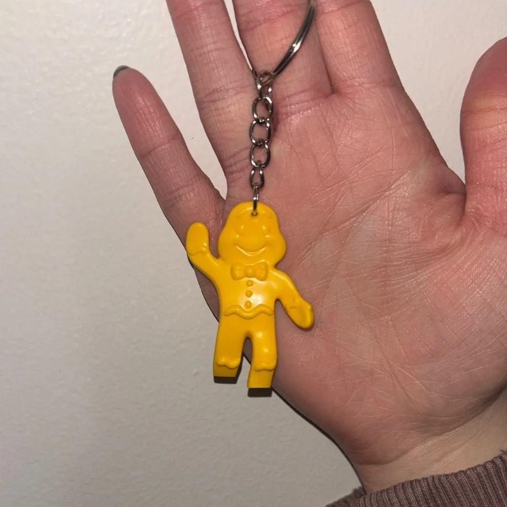 Candyland Gingerbread Man Keychain purse Charm yellow